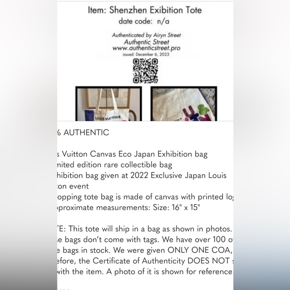 Louis Vuitton Canvas Eco Japan Exhibition
Tote Bag - NEW IN PLASTIC - Picture 11 of 11